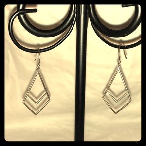 Silver Geometric Dangle Earrings